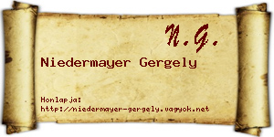 Niedermayer Gergely névjegykártya